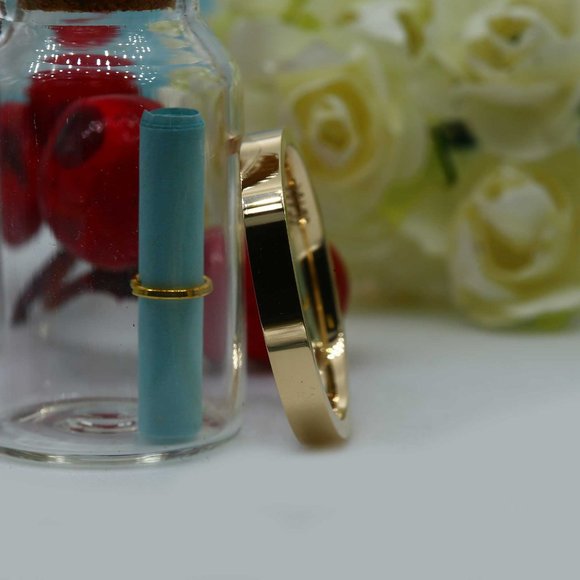 10 K Gold wedding Band 2mm , white gold yellow gold, rose gold, flat high polish - Picture 1 of 3